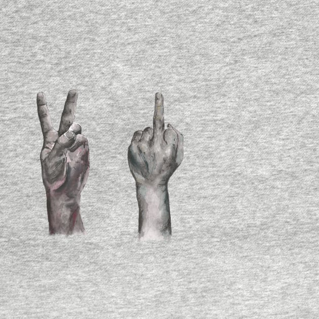 Peace Sign, Middle Finger by SophieStockArt